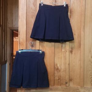 Gap Kids Adjustable Waist Uniform Pleated Built-in Shorts 2 Skirts 18 Slim, Blue
